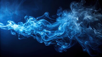 Obraz premium Atmospheric minimalist smoke compositions in elegant midnight blue hues