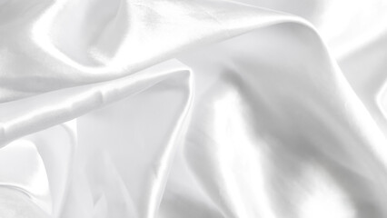 Smooth white silk bedsheets, soft and luxurious fabric, elegant blanket background.