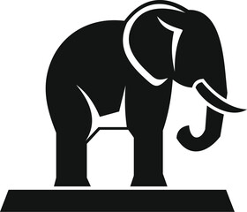 This vector illustration of a large african elephant standing on a platform is perfect for projects related to wildlife, zoos, and conservation