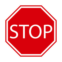 Stop sign isolated on transparent or white background, vector illustration