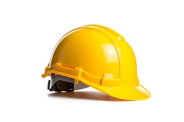 Fototapeta premium Yellow safety helmet isolated on a white background.