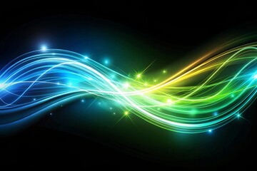 Blue line curve light effect glowing blue magic effect abstract effect of light energy movement