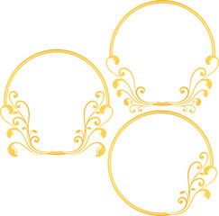 Golden ornament frame. Vector illustration