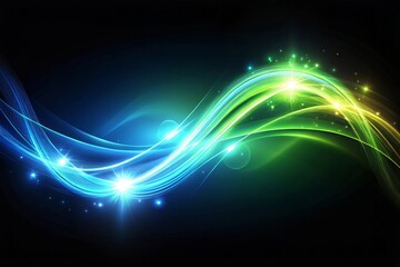 Blue line curve light effect glowing blue magic effect abstract effect of light energy movement