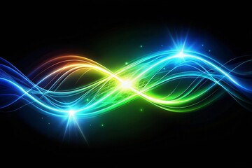 Blue line curve light effect glowing blue magic effect abstract effect of light energy movement