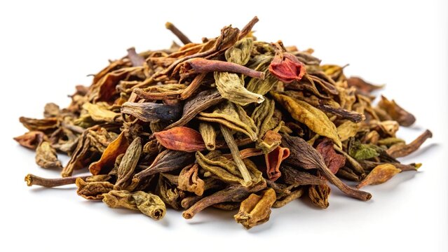 Ayurvedic herb Terminalia arjuna on white background