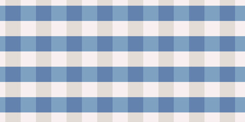 Blue and cream checkered seamless pattern