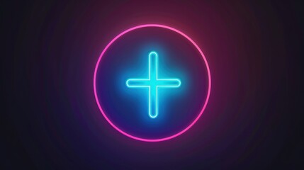Fototapeta premium Neon Plus Sign