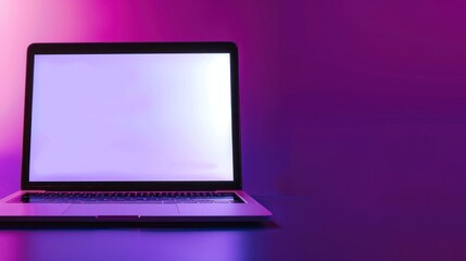 Laptop in Neon Light