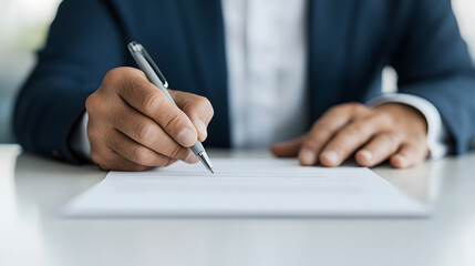 Businessman Signing Car Purchase or Lease Contract Agreement | Professional Auto Deal and Financial Transaction in a Corporate Setting