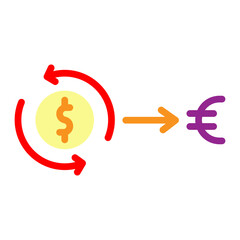 Currency Exchange Vector Flat Icon Design