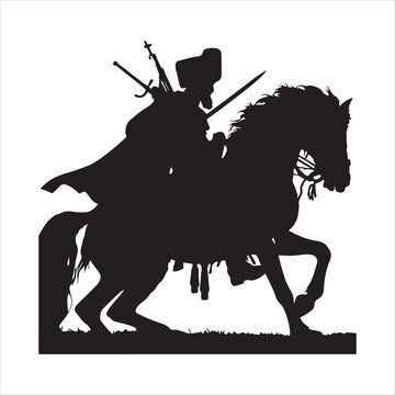 recommend clip art: Cossack Horseman Silhouette Traditional Cossack Warrior silhouette on white background
                    