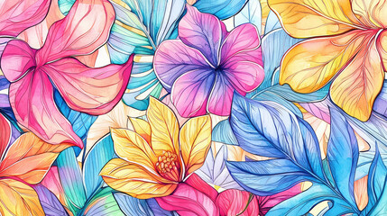 Plants and flowers doodles 