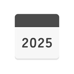 シンプルな2025年のカレンダーのアイコン - 年間計画やスケジュール、日めくりの暦のイメージ素材