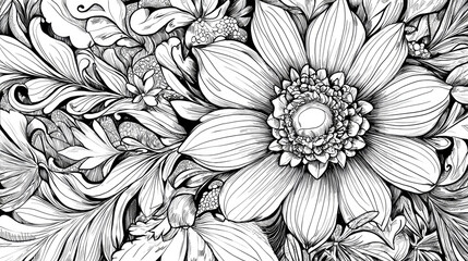 Plants and flowers doodles 