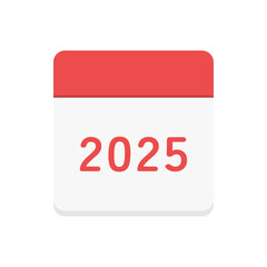 シンプルな2025年のカレンダーのアイコン - 年間計画やスケジュール、日めくりの暦のイメージ素材