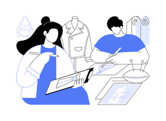 Tailoring isolated cartoon vector illustrations.