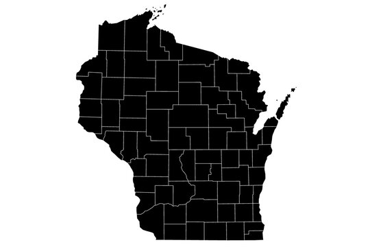 recommend clip art: High detailed illustration map - outline Wisconsin State Map