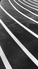 Fototapeta premium Minimalist Running Track Abstract, a close-up view highlighting clean lines and a simple aesthetic, emphasizing the elegance of athletic spaces