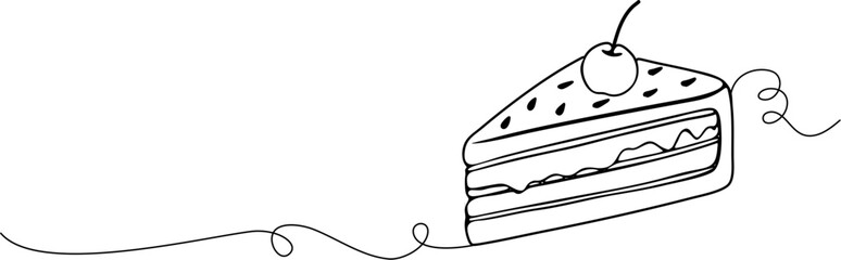 line art of cake vector