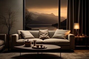 modern living room with sofa