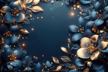 luxurious birthday border design with sparkling gold elements elegant swirls and decorative patterns create a sophisticated frame for celebratory occasions