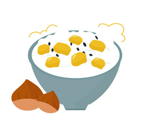 栗ご飯。ベクターイラスト