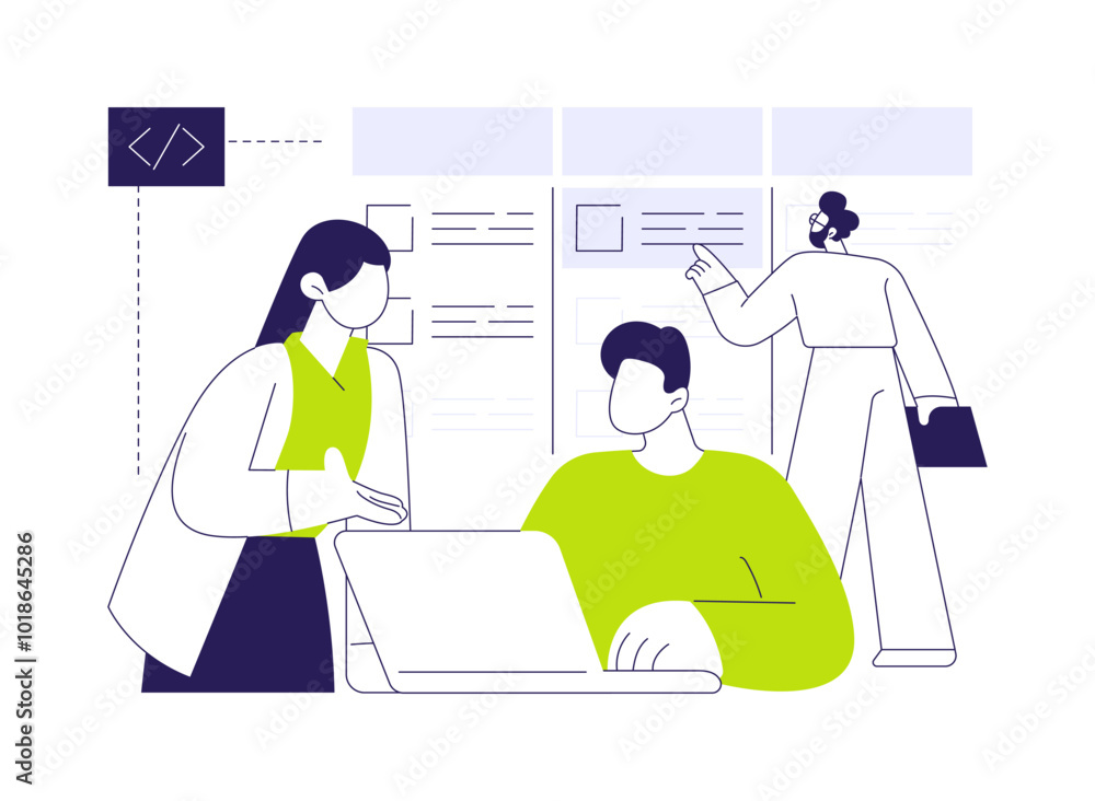 Poster agile project management abstract concept vector illustration.