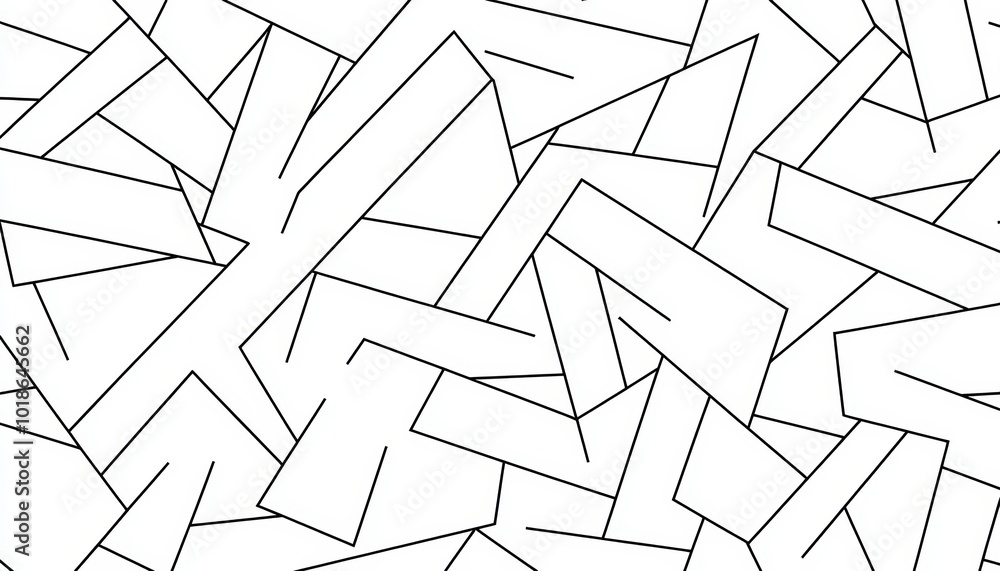 Poster hand-drawn lines in varying thicknesses, overlapping on a clean white background to create a dynamic