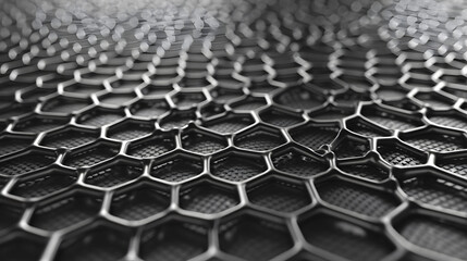 Fototapeta premium Representation of graphene an allotrope of carbon consisting of a single layer of atoms arranged in a hexagonal lattice nanostructure