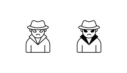 Undercover Officer icon design with white background stock illustration