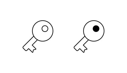 Jail Key icon design with white background stock illustration