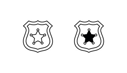 Police Badge icon design with white background stock illustration