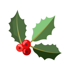  Christmas holly berry icon design vector template