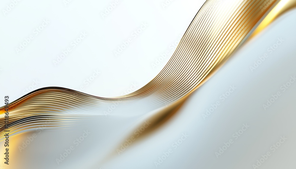 Poster thin zigzag lines in muted gold, flowing diagonally across a white background to create a dynamic, m