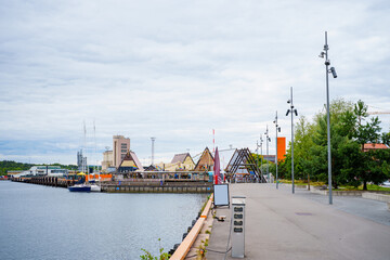 Fototapeta premium Scenic walkway by the docks at Oslo Norway