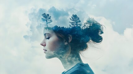 Businesswoman with Globe Double Exposure Representing Global Corporate Growth