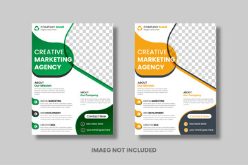 Business flyer template, poster design, Leflte design, Modern digital marketing agency flyer template