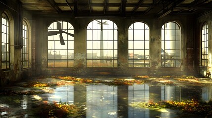 Eco-Friendly Office Workspace Blending Nature and Technology for Sustainable Business