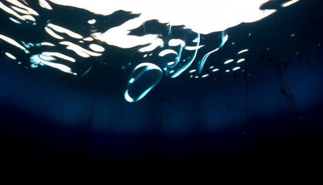 underwater scene with sun rays