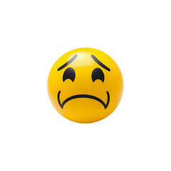 Sad Face Emoji Illustration with Transparent Background for Overlays and Design Elements