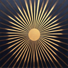 Obraz premium Abstract golden sunburst design on a dark background, radiating energy and warmth.