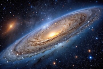 Obraz premium Bird Eye View astrophoto of the central part of Andromeda galaxy