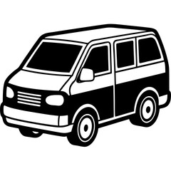 vector cartoon van