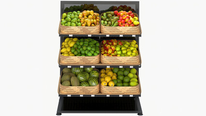Shelves with vegetables