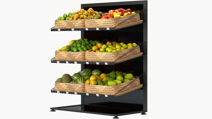 Shelves with vegetables