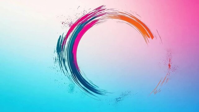 circle splash logo on gradient background