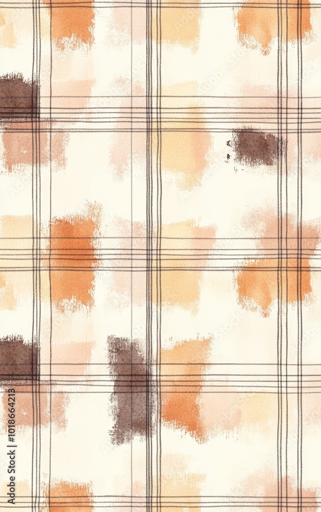 Aufkleber abstract pattern featuring warm tones and grid lines.