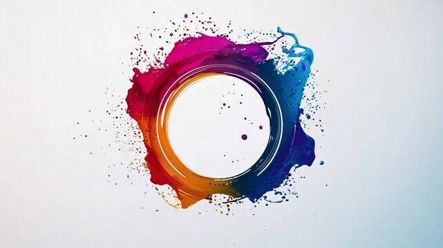 cirlce splash color logo on white background