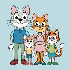 cats family art